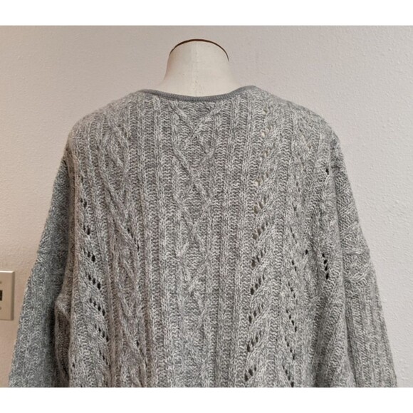 Women's Cabi # 3848 Horizon Pullover Gray V-Neck Oversized Chunky Knit Sweater S - Picture 7 of 12